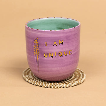 I Am Unique Mottolu 24 Ayar Altın Kaplı Mug Bardak