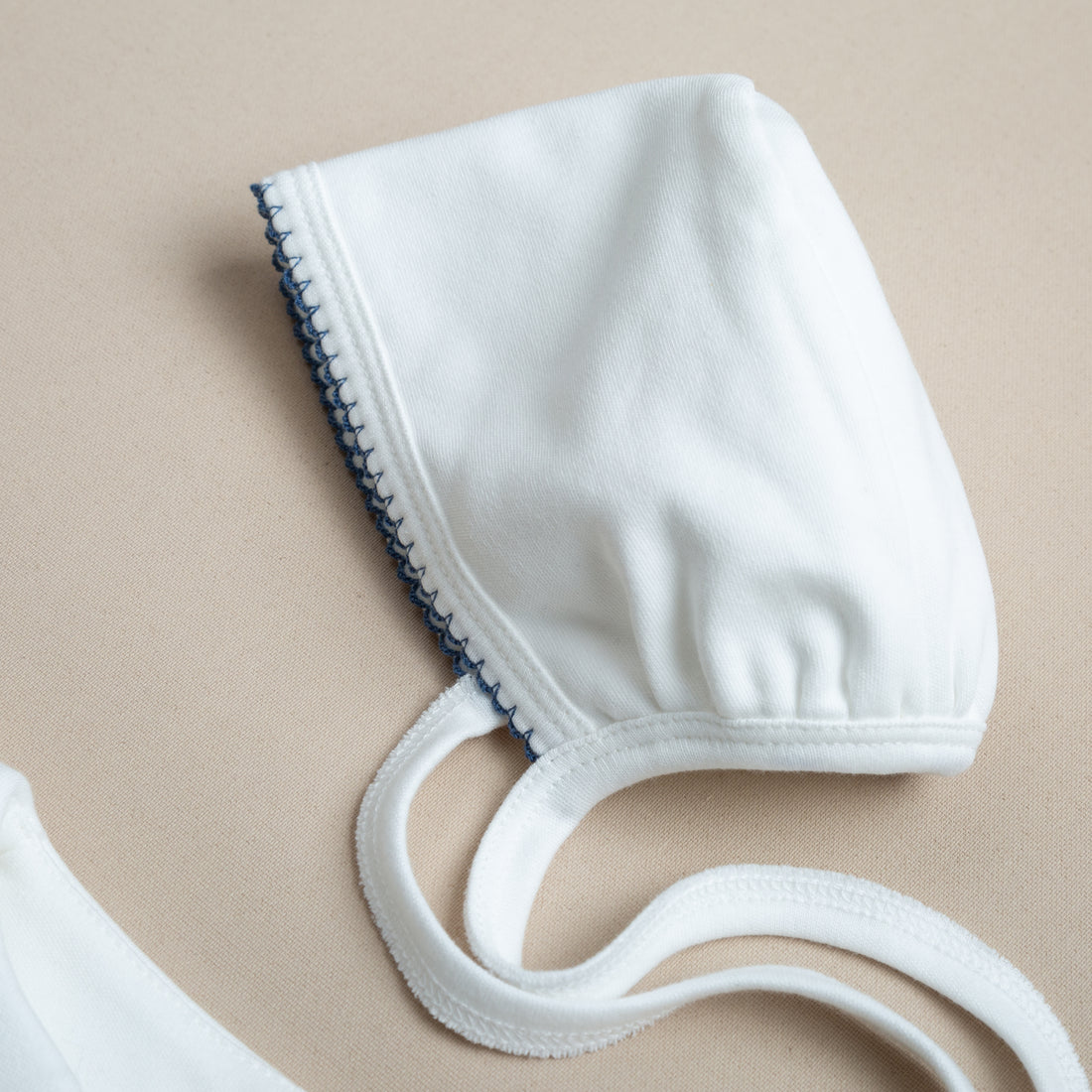 Elegant İndigo Mavi Tığ İşi Süslemeli 5'li Organik Hastane Çıkışı