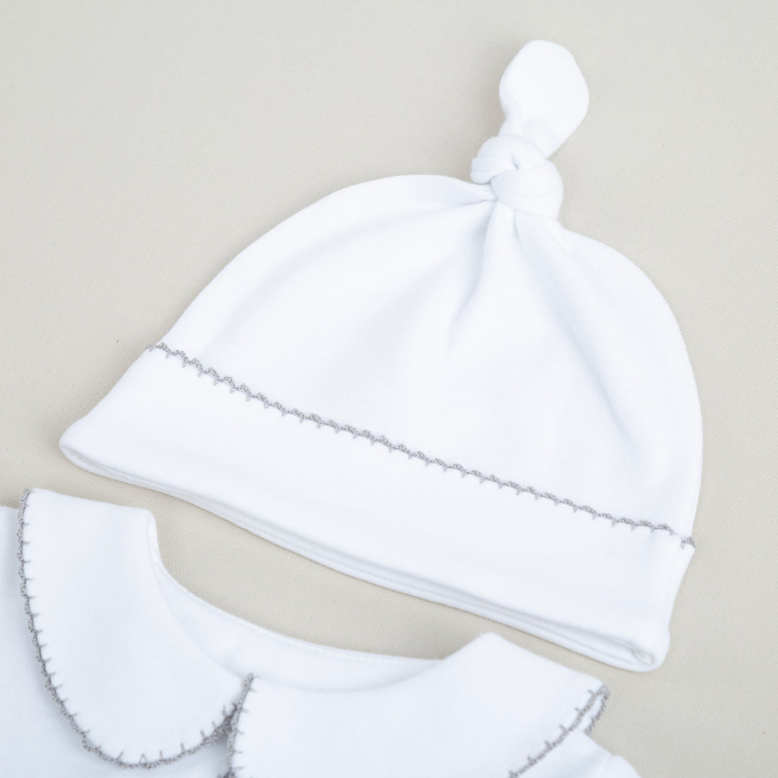 Elegant Gri Tığ İşi Süslemeli 5'li Organik Hastane Çıkışı