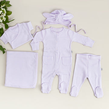 Lila Tavşan Kulaklı 5'li Organik Hastane Çıkışı