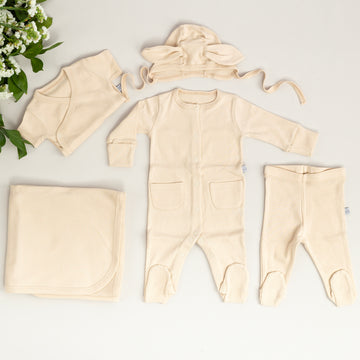 Bej Tavşan Kulaklı 5'li Organik Hastane Çıkışı